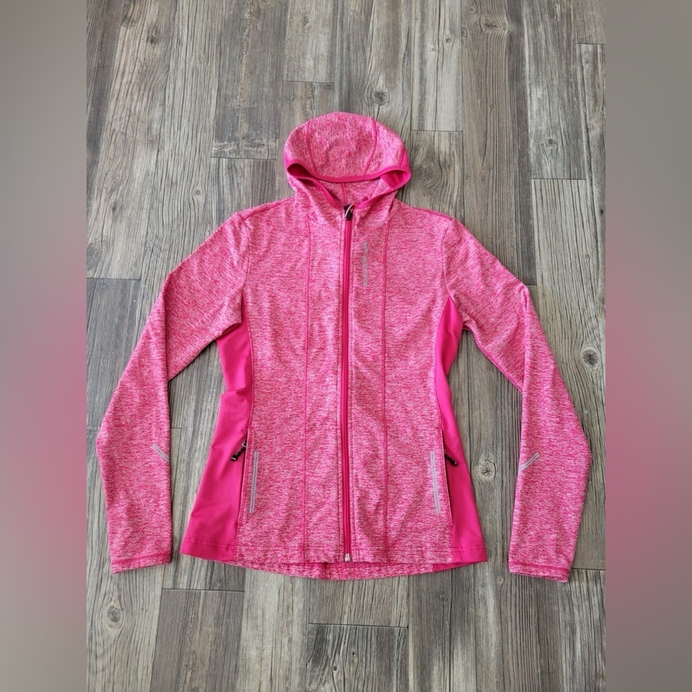 Brooks Full Zip Sweatshirt Pink, Hooded Women's Medium Equilibrium Technology